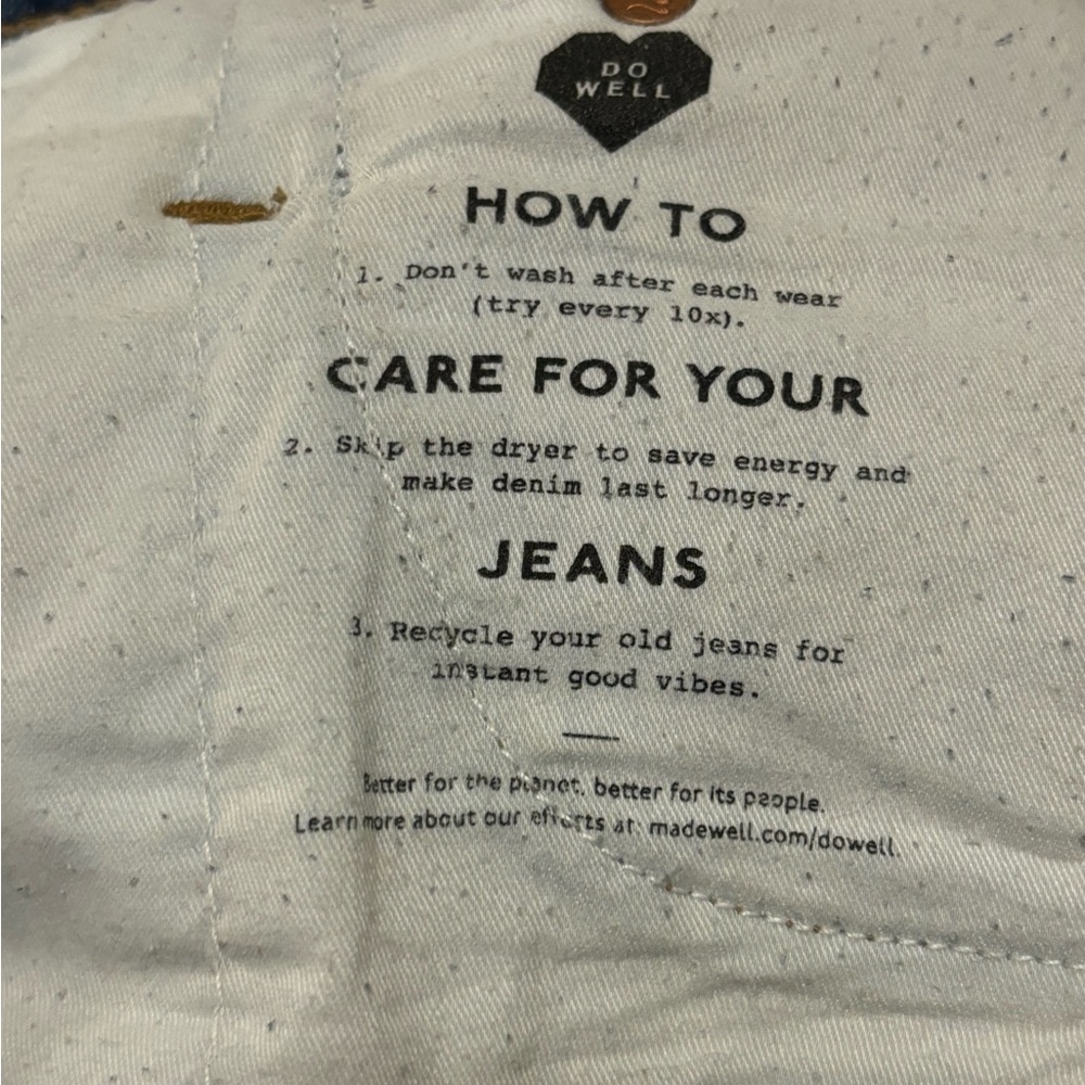 Made-well Denim The perfect Vintage Jean size 27 women’s. Previously owned. - Picture 7 of 10